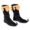 Medieval Leather Boots Black shoes, re-enactment mens costume shoes riding boots