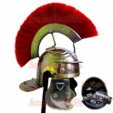 Roman Centurion Helmet, Gallic Trooper Marching Greek Leionairre Medieval Helmet with Liner & Chin Strap
