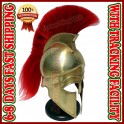 Medieval Greek Corinthian Helmet with Red Plume