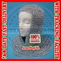 Chainmail Coif Aluminum V-neck Chain mail Hood Medieval Reenacment Armor Costume