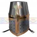 Medieval Knight Helmet Crusader Templar Helmet w/ Mason's Brass Cross design new