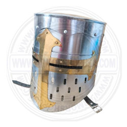 18 Gauge Crusader Knight Bucket Helmet | Wearable Templar Armor Helm