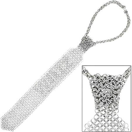 Handcrafted Unisex Chainmail Necktie | Metal Mesh Tie | ARMORSHOPUSA
