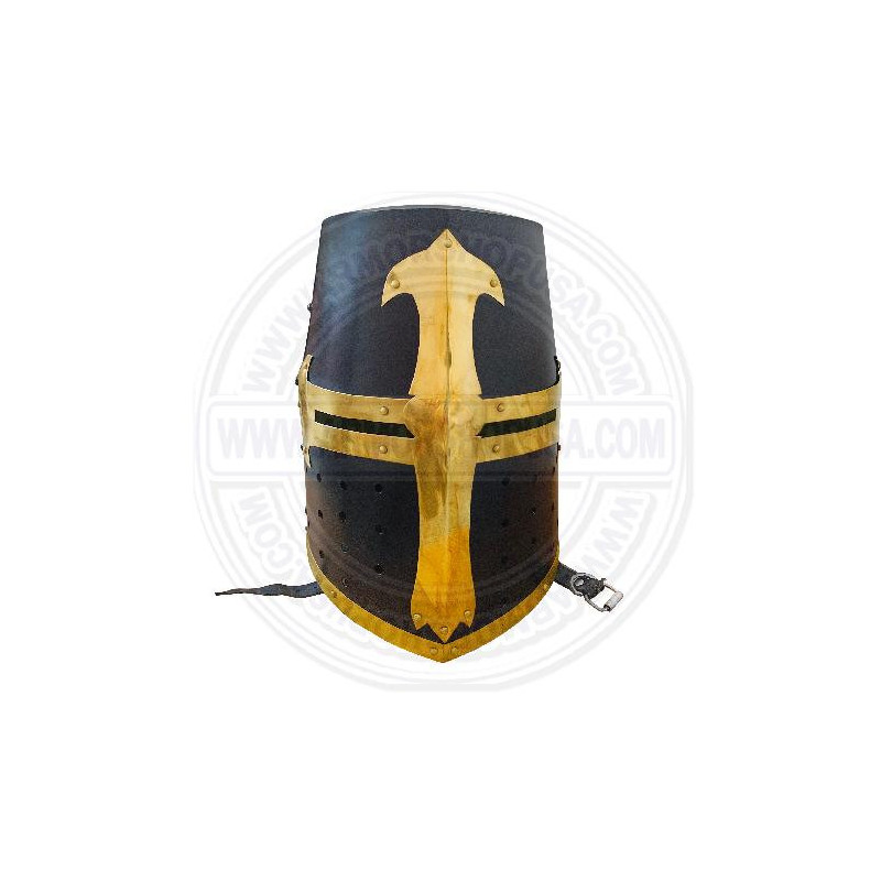 Medieval Crusader Knights Black Helmet | Wearable Armor Helm