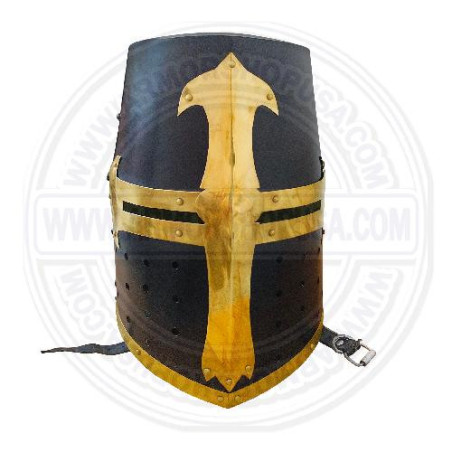 Medieval Crusader Knights Black Helmet | Wearable Armor Helm