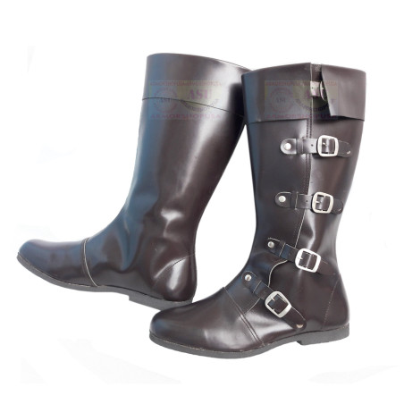 Handmade Leather Long Boots | Medieval Viking & Pirate LARP Footwear