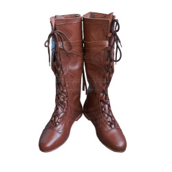Handmade Leather Long Riding Boots | Medieval Viking & Pirate LARP Footwear