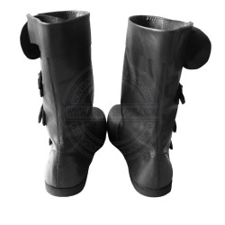 Handmade Leather 3 Buckle Collared Boots  | Medieval Viking & Pirate LARP Footwear