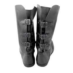 Medieval Elf Back Buckled Boots - Round Toe Leather Viking Boot