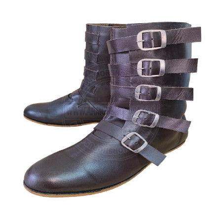 Handcrafted Medieval Front Buckle Boots  for medieval reenactments