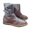 Historical Minimalist Leather Ankle Boots - Handcrafted Zero-Drop Reenactment Shoes, Unisex Barefoot LARP & Cosplay Boots