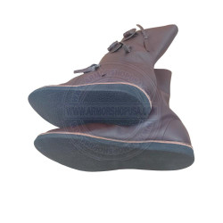 Historical Minimalist Leather Ankle Boots - Handcrafted Zero-Drop Reenactment Shoes, Unisex Barefoot LARP & Cosplay Boots