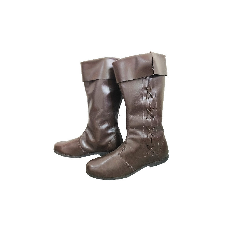 Handmade Leather Long Boots Side Laced