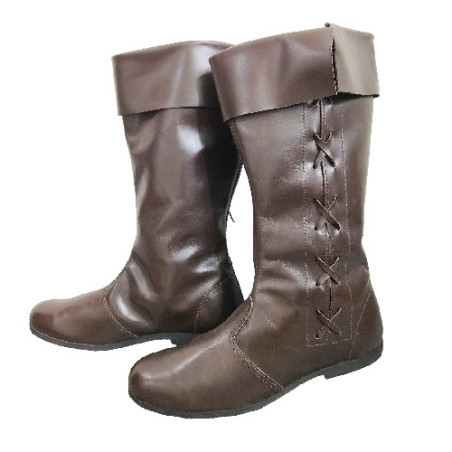Handmade Leather Long Boots Side Laced