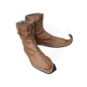 Historical Minimalist Curly Toe Poulaines Boots - Handcrafted Zero-Drop Reenactment Shoes, Unisex Barefoot LARP & Cosplay Boots