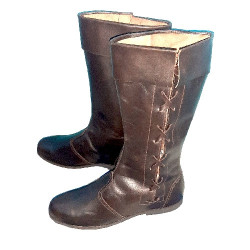Handmade Leather Long Boots Side Laced