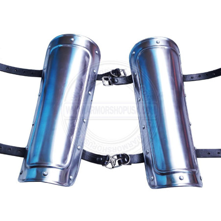 Medieval Knights Steel Greaves | Iron Leg Protection Guards Pair