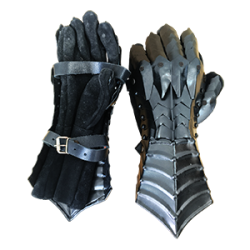 Medieval 18 Gauge Steel Nazgul Black Gauntlets | Knight Hand Guards