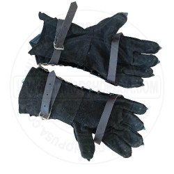 Medieval 18 Gauge Steel Nazgul Silver Gauntlets | Knight Hand Guards