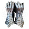 Medieval 18 Gauge Steel Nazgul Silver Gauntlets | Knight Hand Guards
