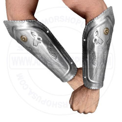 Medieval Knights Iron Steel Hand Guards | Vambaraces Pair