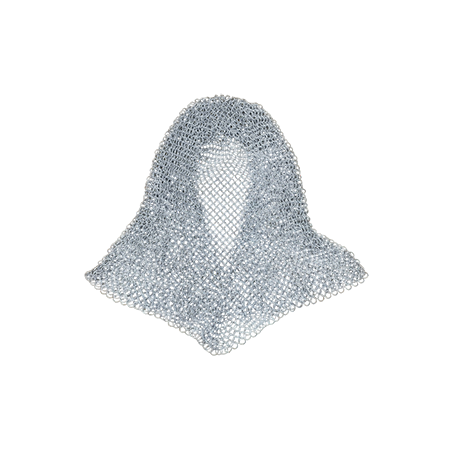 Butted Aluminum Chainmail Coif | Knight Armor V-Neck Hood