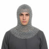 Butted Aluminum Chainmail Coif | Knight Chain Mail Armor U-Neck Hood