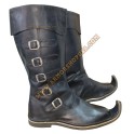 Medieval Leather Boots Shoe Re-enactment Renaissance Leather Shoes Men's Long Boot