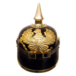 FR German Pickelhaube Leather Helmet Imperial Officer Prussian Spiked Helm